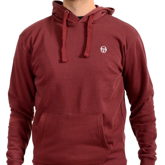 Sergio Tacchini Men's Bordeaux Hooded Sweat Iconic Sweater Hoodie